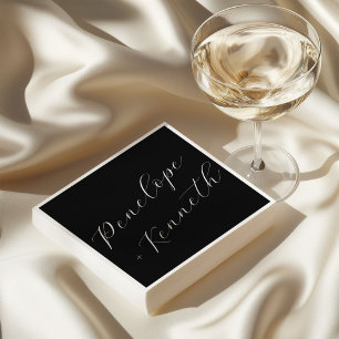 Serviette En Papier Élégant Mariage de calligraphie de script personna