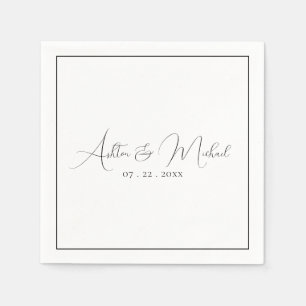 Serviette En Papier Élégant Mariage de calligraphie moderne