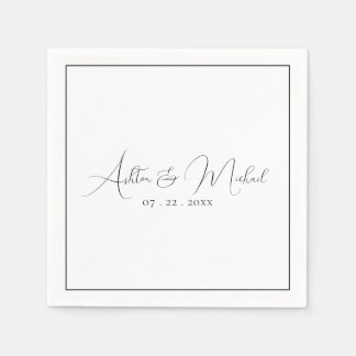 Serviette En Papier Élégant Mariage de calligraphie moderne