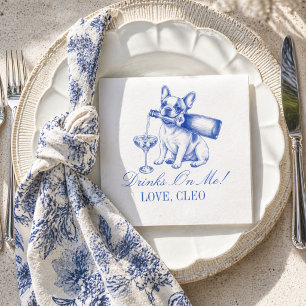 Serviette En Papier Élégant mariage de chien bouledogue français de st