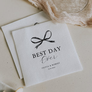 Serviette En Papier Élégant Mariage de la cale noire