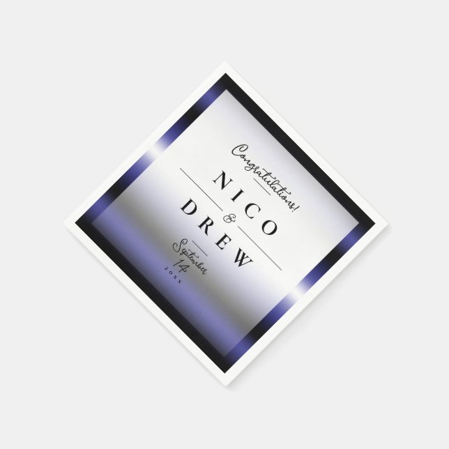 Serviette En Papier Élégant Mariage de la Fierté en cuir (Coin)