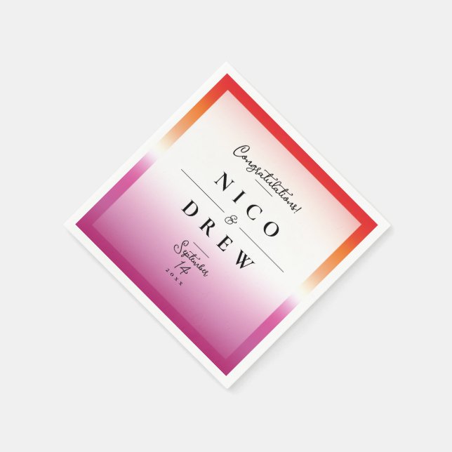 Serviette En Papier Élégant Mariage de la fierté lesbienne (Coin)