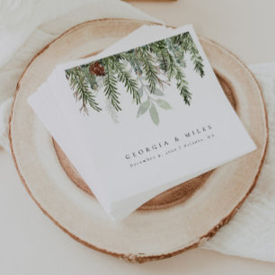 Serviette En Papier Élégant Mariage de Noël personnalisé