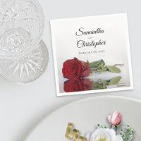 Élégant Mariage de Rose rouge à longue tige