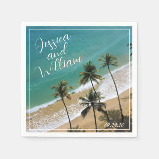 Serviette En Papier Élégant Mariage d'été