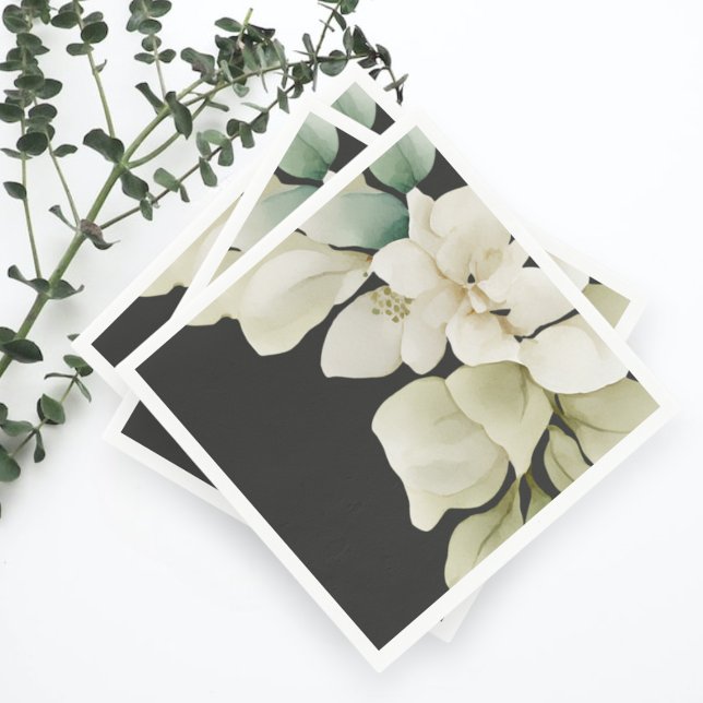 Serviette En Papier Élégant mariage feuillage vert bouché gris (Elegant Wedding Foliage Muted Green and Grey Napkins from Ricaso)