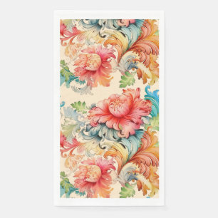 Serviette En Papier Élégant Mariage floral victorien
