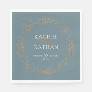 Serviette En Papier Élégant Mariage Gold Garland