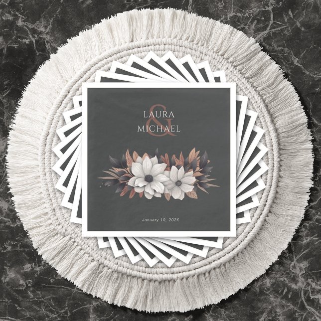 Serviette En Papier Élégant mariage papier floral Napkin (Créateur téléchargé)