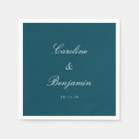 Élégant mariage Turquoise classique serviettes per