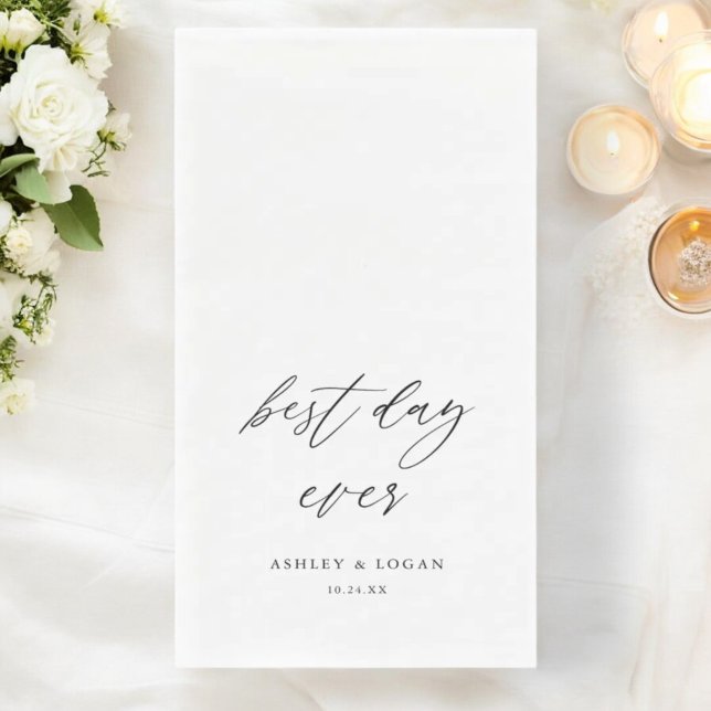 Serviette En Papier Élégant meilleur jour jamais Mariage (Créateur téléchargé)
