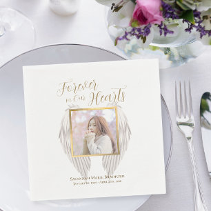 Serviette En Papier Elégant Mémorial pour toujours dans nos coeurs Pho