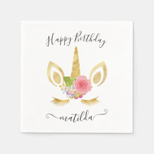 Serviette En Papier Élégant mignon Joyeux Anniversaire parties scintil