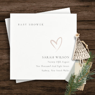 Serviette En Papier Élégant Minimal Chic Rose Pâle Baby Shower