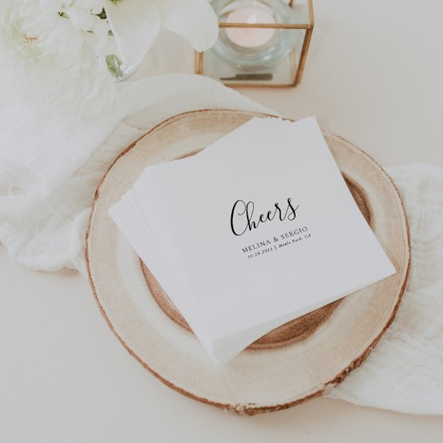 Serviette En Papier Élégant minimaliste de calligraphie Mariage applau (Créateur téléchargé)