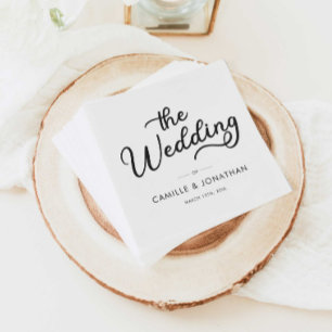 Serviette En Papier Élégant minimaliste Mariage