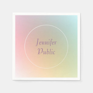 Serviette En Papier Élégant Modèle coloré Script de calligraphie