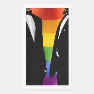 Serviette En Papier Elégant moderne Hommes gais Mariage Arc-en-ciel