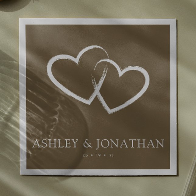 Serviette En Papier Élégant Moderne Simple Elements Cocktail Mariage (Créateur téléchargé)