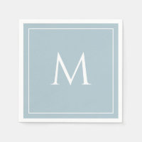Élégant monogramme bleu pastel initial