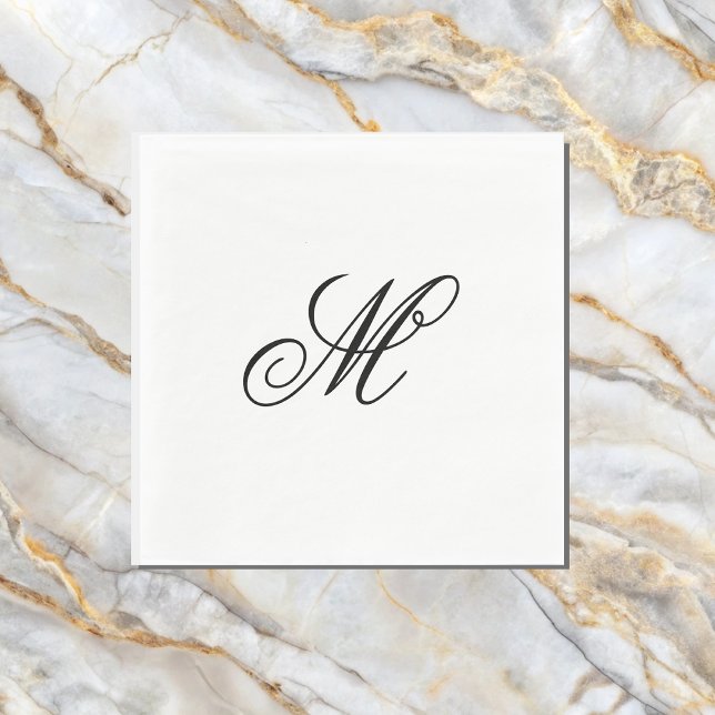 Serviette En Papier Élégant Monogramme initial (Créateur téléchargé)