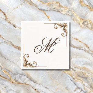 Serviette En Papier Élégant Monogramme initial