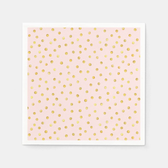Serviette En Papier Élégant Motif Confetti Pink Et Gold Foil (Devant)
