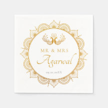 Élégant Motif d'or Mariage indien