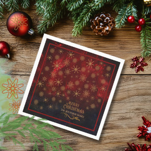 Serviette En Papier Élégant Motif RED OR Joyeux Noël