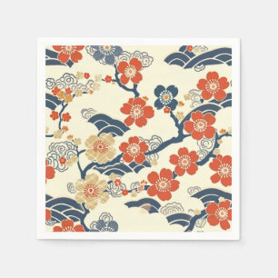 Serviette En Papier Élégant Motif sans couture en fleur de cerisier (1