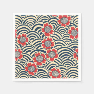 Serviette En Papier Élégant Motif sans couture en fleur de cerisier (8