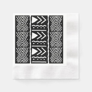 Serviette En Papier Élégant noir africain Bogolan Design Papier Napkin