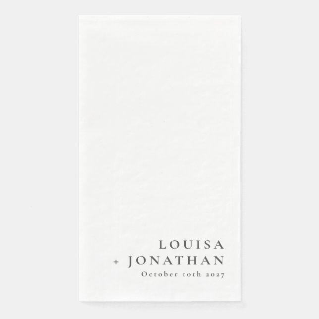 Serviette En Papier Elégant noir blanc tendance minimal personnalisé (Devant)