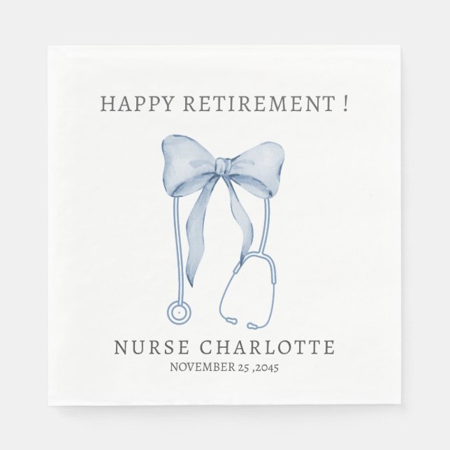 Serviette En Papier Elegant Nurse or Doctor  Retirement Party  (Devant)