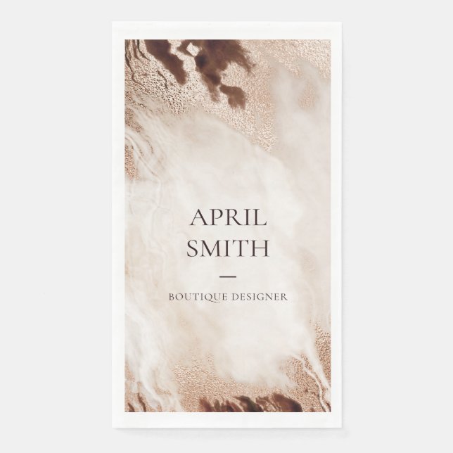 Serviette En Papier Elégant Or Parties scintillant Agate Marbre Textur (Devant)