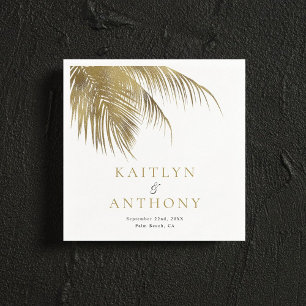 Serviette En Papier Elégant Palm Tree Plage Tropical Mariage