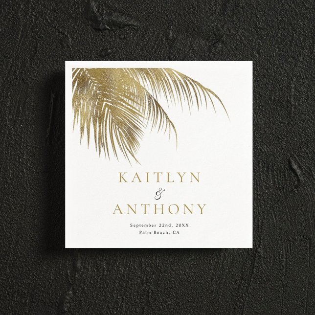 Serviette En Papier Elégant Palm Tree Plage Tropical Mariage (Créateur téléchargé)