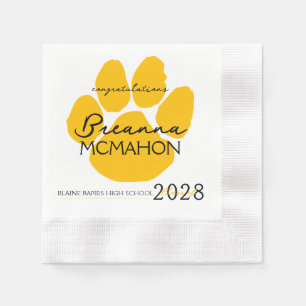 Serviette En Papier Élégant papier d'impression de graduation noir et 