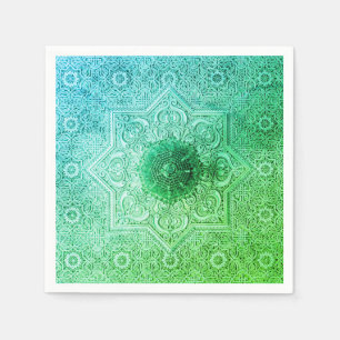 Serviette En Papier Élégant papier Motif en dentelle verte serviettes