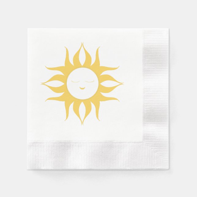 Serviette En Papier Élégant papier Sun Design Napkin (Devant)