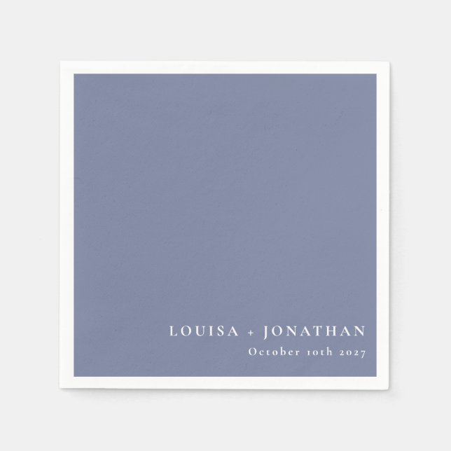 Serviette En Papier Élégant Périwinkle tendance Minimal personnalisé (Devant)