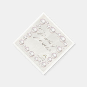 Serviette En Papier Élégant perles et prosecco enterrement de vie de j