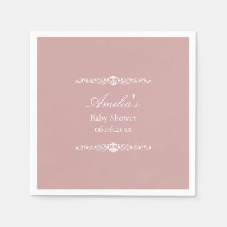 Serviette En Papier Elegant Pink Regency Style Baby Shower 