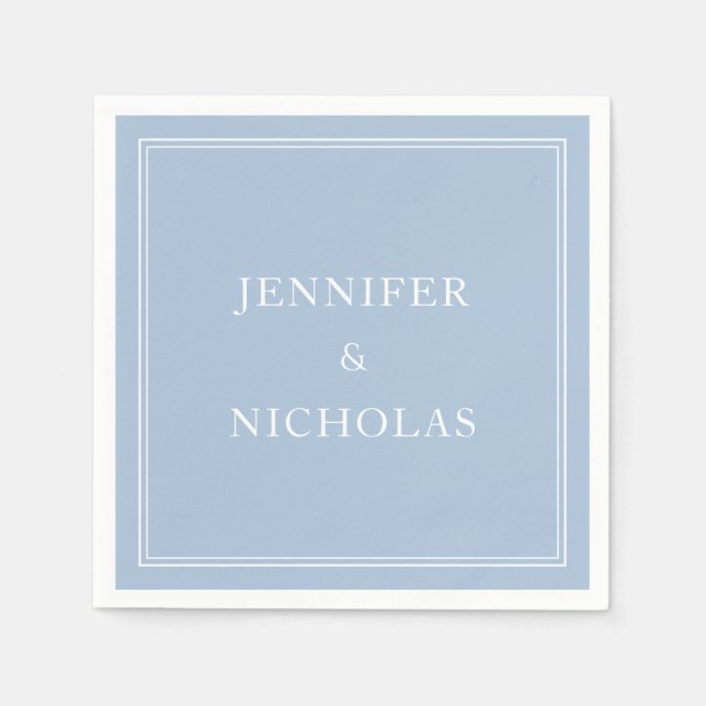 Serviette En Papier Elegant Powder Blue Wedding (Devant)
