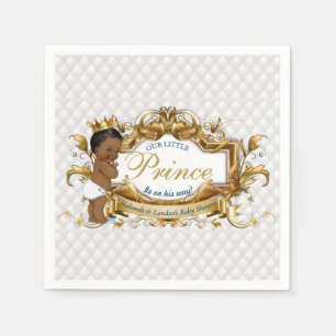Serviette En Papier Élégant Prince Africain Diamant Blanc