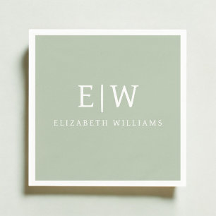 Serviette En Papier Élégant professionnel simple Monogramme minimalist