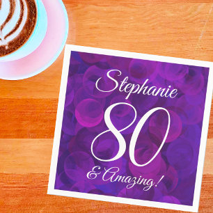 Serviette En Papier Elégant Purple 80 et fête d'anniversaire Extraor