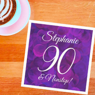 Serviette En Papier Elegant Purple 90 et fête d'anniversaire sans esca