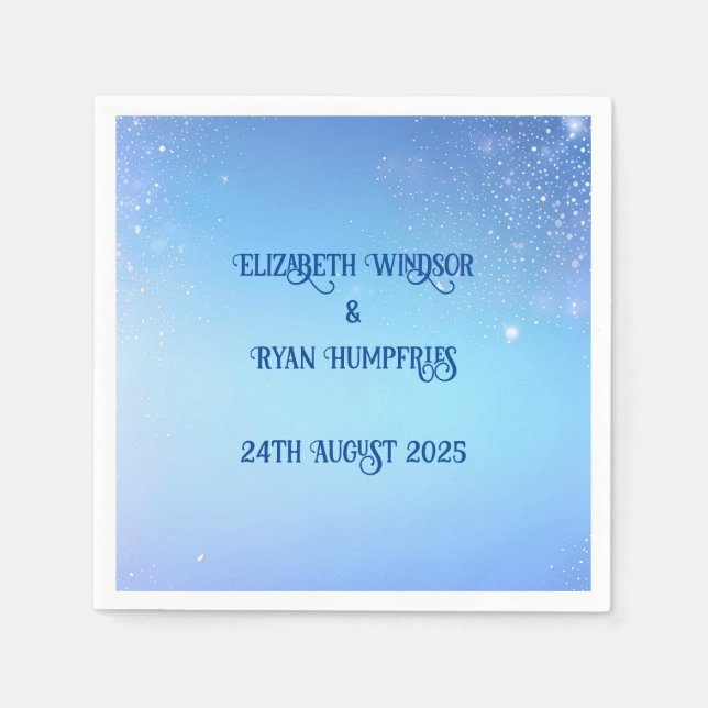 Serviette En Papier Elégant rose et blues vert design étincelant (Devant)